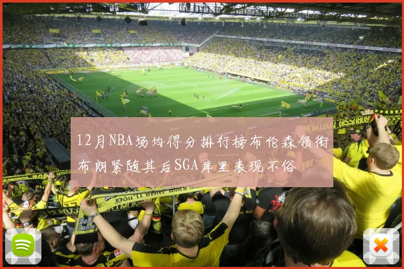 12月NBA场均得分排行榜布伦森领衔布朗紧随其后SGA库里表现不俗